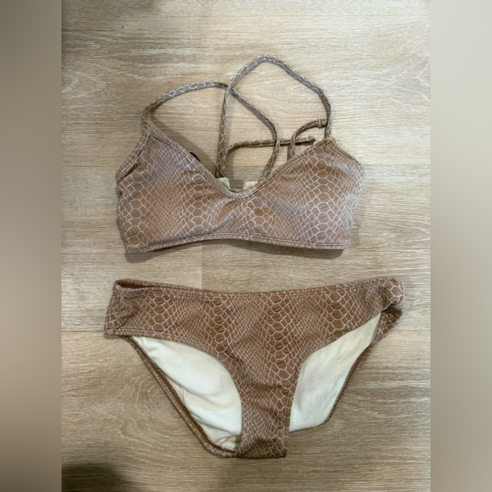 Snakeskin print bikini